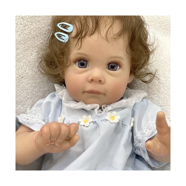 Lonian 22 Pouces 55cm Reborn Baby Girl Doll avec Un Corps en Coton Ressemble à Un Vrai bébé