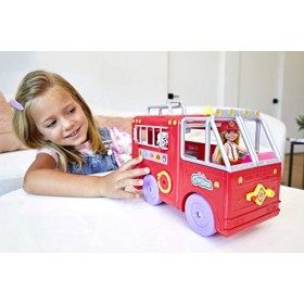Barbie - Le Camion de Pompiers de Chelsea - Poupée Chelsea 15 cm et Chiot - Camion Transformable - Plus de 15 Accessoires et 
