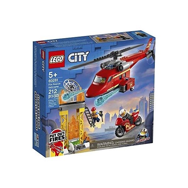 LEGO City Fire Rescue Helicopter 60281 Building Kit. Firefighter Toy and Fun Playset for Kids, New 2021 212 Pieces 