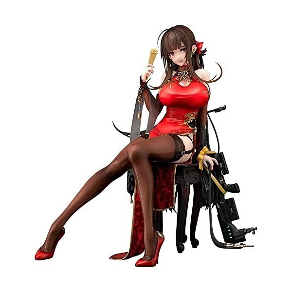 ROSSEV Waifu Figure Frontline DSR-50 1/7 Printemps Pivoine Cheongsam VER. Assis Posture Personnage de Dessin animé Statue Col