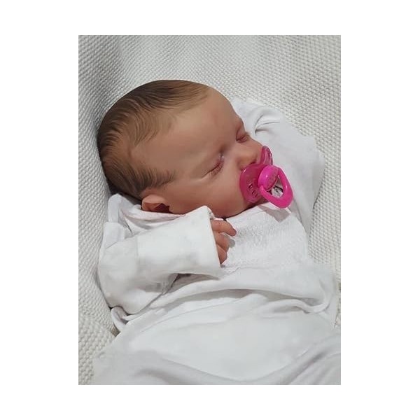 MAIHAO 50cm Bébés Reborn poupée Silicone Fille realiste Nouveau-né bébé Vrai Poupon Dormir Baby Dolls Yeux fermés Pas Cher Ga