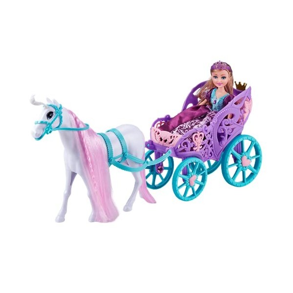 Sparkle Girlz Poupée princesse avec licorne et carrosse 50 cm