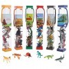 JOKFEICE Lot de 74 Figurines danimaux réalistes Mini Dinosaures Animaux de la Ferme sans Odeur Chimique Jouets éducatifs Cad