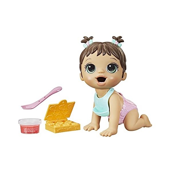 Baby Alive Lil Snacks Doll, Eats and Poops, Snack-Themed 8-Inch Baby Doll, Snack Box Mold, Toy for Kids Ages 3 and Up, Brown 