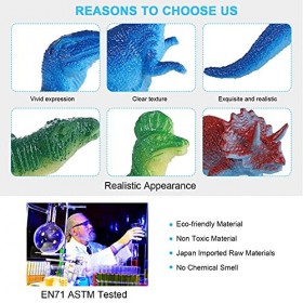 JOKFEICE Lot de 74 Figurines danimaux réalistes Mini Dinosaures Animaux de la Ferme sans Odeur Chimique Jouets éducatifs Cad