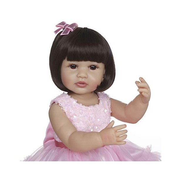 Pinky Reborn Poupées Baby Doll 22 Pouces Réaliste Silicone Vinyle Poupée Bebe Reborn À La Main Bébé Jouets pour Filles Cadeau