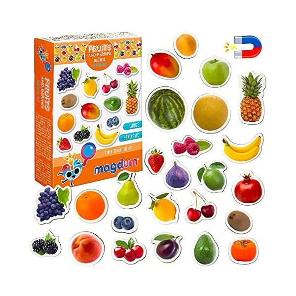 magdum Magnet frigo Enfant Ferme+Zoo+Fruit+Legume+Transport - 110 G