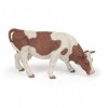 Papo- Vache simmental broutant LA Vie A LA Ferme Animaux Figurine, 51147, Multicolore