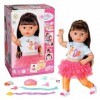 BABY born Sister Play & Style Brunette 835371 - Poupée de 43cm avec tête et corps prêts à poser - 7 fonctions réalistes et 10