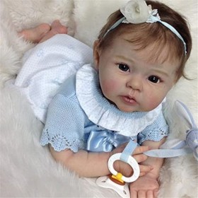 Poupée Reborn bébé Fille Realiste Silicone Nouveau-né Baby Vrai Poupon Reborn Dolls Toddlers Enfant Yeux Ouvre 20 Pouces Fait