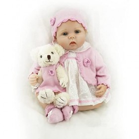 ZIYIUI Poupée Reborn 22/55 cm Réaliste Bebe Reborn Fille Souple en Silicone réaliste en Vinyle Souple Lifelike Mignon Nouve