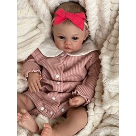 Zero Pam Réaliste Reborn Poupée Fille 19 Pouces Bebe Reborn Silicone Aux Yeux Bleus Lifelike Poupée Nouveau-né Jouets De Simu