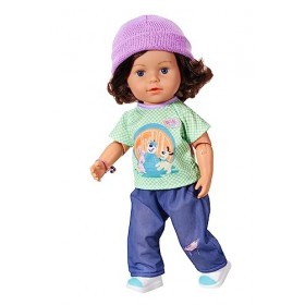 BABY born Brother Play & Style 835418 - Poupée de 43cm avec tête et corps prêts à poser - 7 fonctions et 5 accessoires - Conv