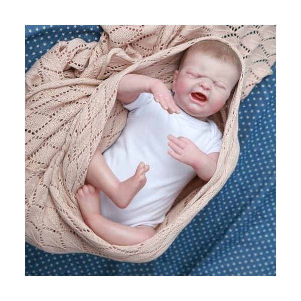 kgniess me Reborn Poupée Garçon Reborn Baby - Poupées de bébé réalistes faites à la main - Corps en tissu doux - Ressemble à 