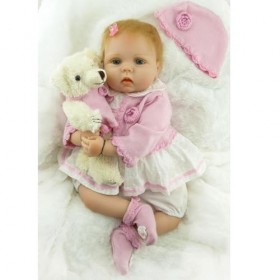 HEHUZY Poupées Reborn 55 cm Reborn en Vinyle Silicone Souple Real Life Poupées Faites à la Main Reborn Poupées Nouveau-né Béb