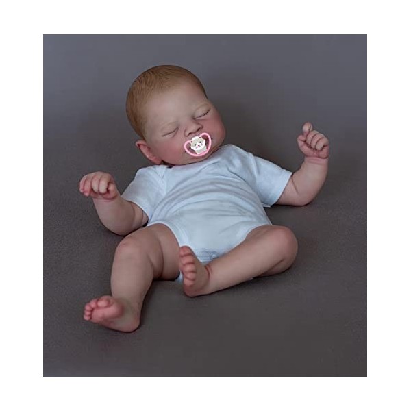 MineeQu 21 Pouces 52CM Lifelike Taille réelle de bébé Membres en Silicone Dormant Reborn Bébé Poupées Réaliste Nouveau-né Bab