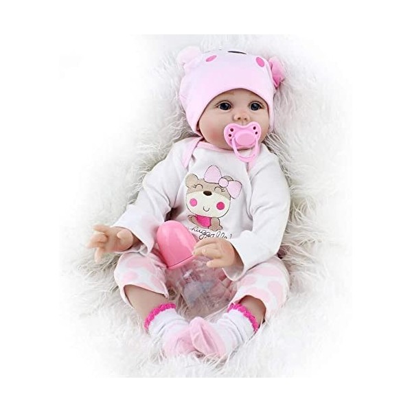 ZIYIUI Reborn Dolls 22‘’55Cm Realiste Silicone Vinyle Reborn Fille Poupée Cadeau de Noël Reborn Poupées Bébé Reborn Poupées C