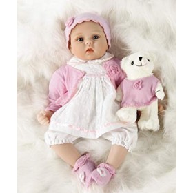 SYP Bébé Reborn Dolls de 55 cm Bebe Reborn Souple Silicone Réaliste Vinyle Poupée Reborn Ressemble à Un Vrai Bébé Fait à la M