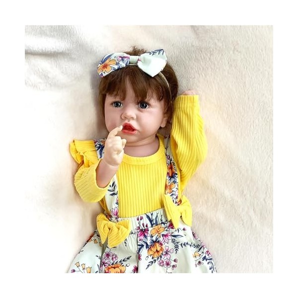 FARMAHAR RéAliste PoupéE Reborn BéBé, 18 Pouces 46 Cm Mou Tendre Bebe Silicone pour Les Enfants,D-Boy
