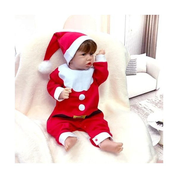 FARMAHAR Bebe Silicone, 18 Pouces 46 Cm éTanche BéBé Silicone, Jouets Cadeaux pour Enfants,F-Boy