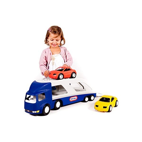 Little Tikes Grand Porte-Voitures - Grand transporteur avec 2 voitures de sport - Des heures de plaisir - Utilisation intérie