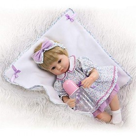 Baryuu Reborn Poupée Bébé Silicone Bébé Reborn-40cm avec tétine et biberon