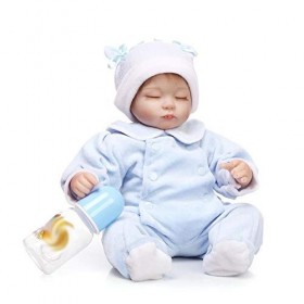 Baryuu Reborn Poupée Bébé Silicone Bébé Reborn-42cm avec tétine et biberon