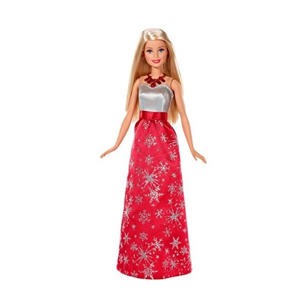 Mattel - Holiday Barbie avec Robe Flocons de Neige