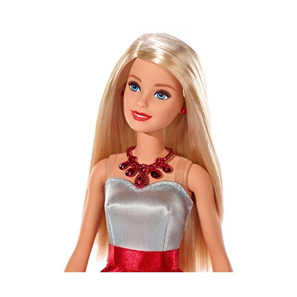 Mattel - Holiday Barbie avec Robe Flocons de Neige