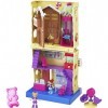 Polly Pocket Pollyville​ Confiserie sur 4 niveaux, 2 mini-figurines Polly et Lila, accessoires et autocollants, jouet enfant,