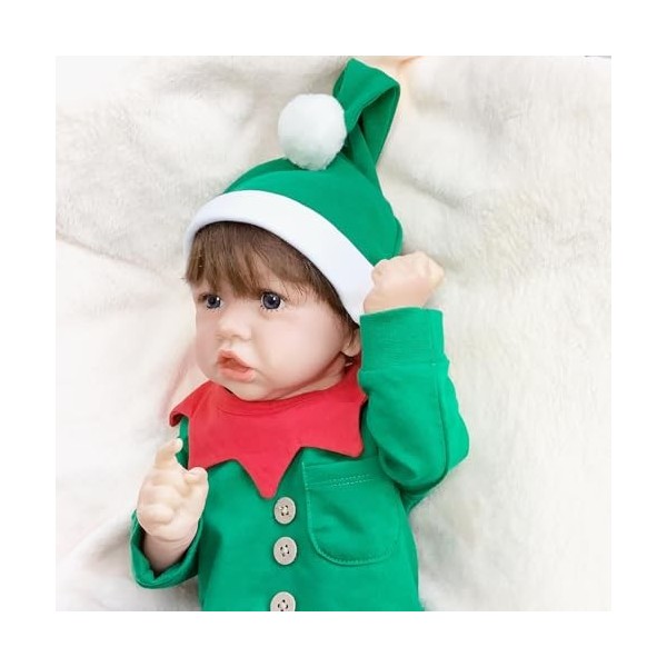 FARMAHAR Bebe Reborn Silicone Fille, 18 Pouces 46 Cm Regardez RéEl Poupee Silicone Bebe, Convient Aux Enfants De 3 Ans Et Plu
