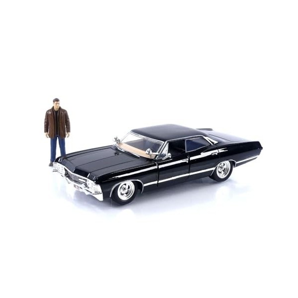 Jada Toys Supernatural 1/24 Hollywood Rides 1967 Chevrolet Impala Sport Sedan avec Dean Winchester Figurine