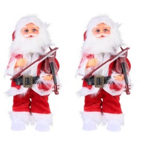 ibasenice 2 Pièces 30 Cm Électrique Père Noël Ornement De Noël Jouets du Père Noël Décor du Père Noël Figure du Père Noël Déc