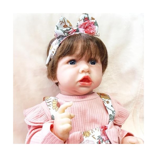 FARMAHAR BéBé Reborn RéAliste Fille Silicone, 18 Pouces 46 Cm Paquet avec Jouets dalimentation Bebe Reborn Fille Silicone, M