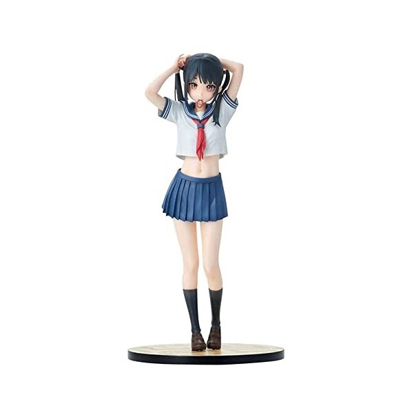 BOANUT Ecchi Figure Sailor Dress Girl JK Middle School School Uniform Cartoon Girl, Vêtements Amovibles Mignon Double Queue d