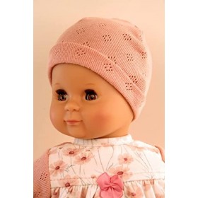 Schildkröt Poupée Snommerle 32 centimètres, avec Poils de Peinture et Yeux endormis Marron, vêtements Rose/Blanc, à partir d