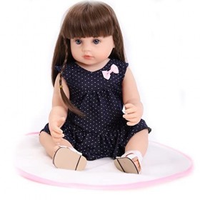 ZIYIUI Reborn Doll 22 Pouces 55 cm Réaliste Bebe Reborn Girl Fait à la Main Full Body Silicone Vinyl Reborn Baby Doll Nouveau