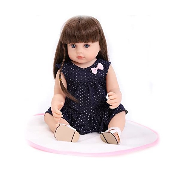 ZIYIUI Reborn Doll 22 Pouces 55 cm Réaliste Bebe Reborn Girl Fait à la Main Full Body Silicone Vinyl Reborn Baby Doll Nouveau