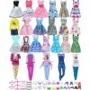 GONNREV Lot de 47 vêtements et accessoires de poupée pour fille, 5 tenues décontractées, 5 jupes de fête, 5 mini robes, 5 cin