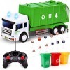 deAO RC Camion Poubelle Jouet,Gros Camion Jouet Camion À Ordure,avec 3 Jouets Poubelles Et Lumière,Jouets Educatifs Cadeau,Ca