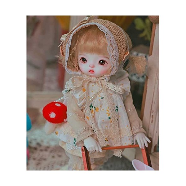 Ensemble Vêtements de Poupées BJD 8pcs, Robe Florale + Veste + Jupe + Short en Dentelle + Chaussettes + Accessoires pour 1/6 