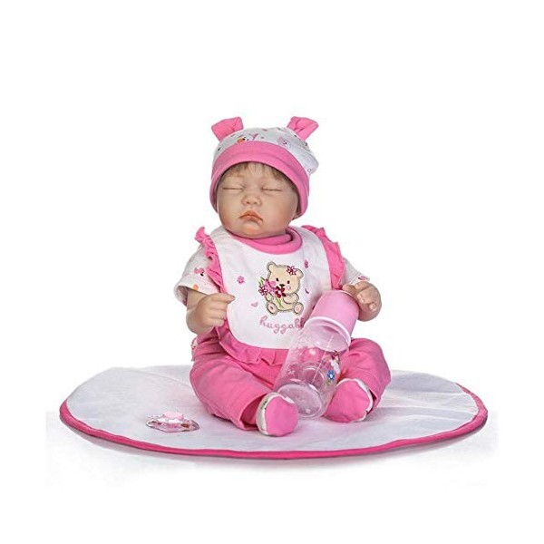 Baryuu Reborn Poupée Bébé Silicone Bébé Reborn-Biberon 42cm avec tétine