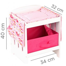 Götz 3402570 Table à Langer pour poupées - Accessoires pour poupées - Set de 4&nbsp;pièces pour poupons de 30 à 46&nbsp;cm - Convient p