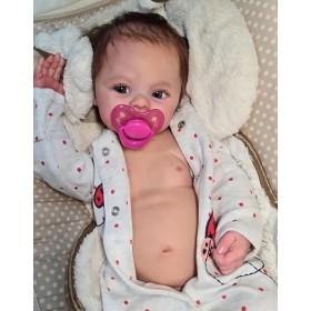 Pinky Reborn Poupée Reborn réaliste de 45,7 cm, corps souple en vinyle et silicone, jouet nouveau-né réaliste, cadeau pour en