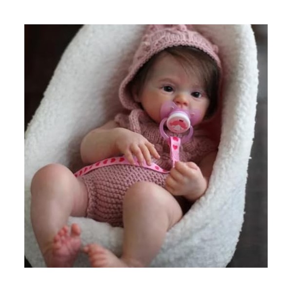 Pinky Reborn Poupées en vinyle pour nouveau-né de 45,7 cm - Cadeau pour enfant à partir de 3 ans