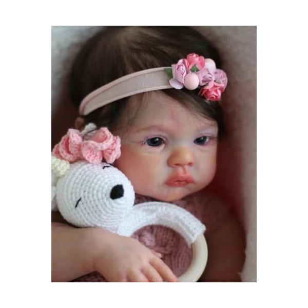 Pinky Reborn Poupées en vinyle pour nouveau-né de 45,7 cm - Cadeau pour enfant à partir de 3 ans