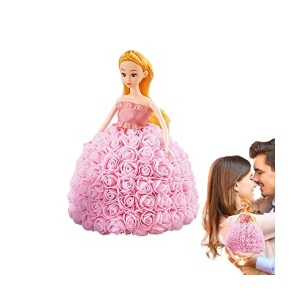 BAOK Poupée robe de princesse - Cadeau de Saint-Valentin - Grande robe rose - Costume de princesse robe de bal pour femmes et