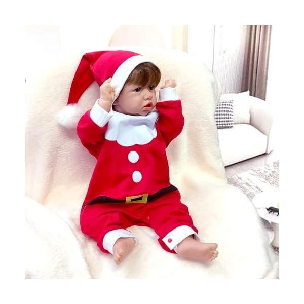 FARMAHAR Poupon Reborn RéAliste Fille, 18Pouces Regardez RéEl BéBé Reborn Fille en Silicone RéAliste, Meilleur Cadeau pour Le