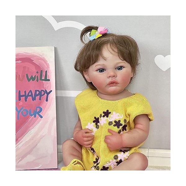 Pinky Reborn Baby Dolls Poupée réaliste en vinyle de silicone avec jouet lavable anatomiquement correct pour enfants de 3 ans