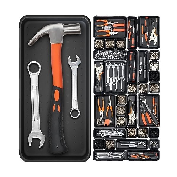 Lot de 45 boîtes caisse a outil organisateur tiroir, pour vis, outils, bricolage, servante datelier boite de caisse rangemen